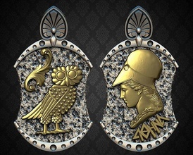 Athena tanrıça Yunan Athene Antik Yunanistan takı cnc yazdırılabilir Pendon gümüş kolye 3d print model - Mito3D