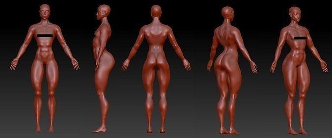 atletico donna bodybuilding anatomia carattere figura bodybuilder forte scultura arte 3d print model - Mito3D