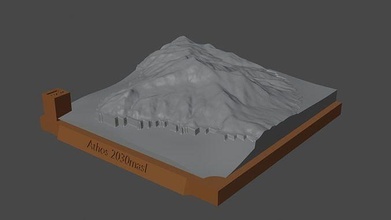 Athos Berg Landschaft Vulkan Terrain Umgebung Natur Photogrammetrie Elevation Wissenschaft 3d print model - Mito3D