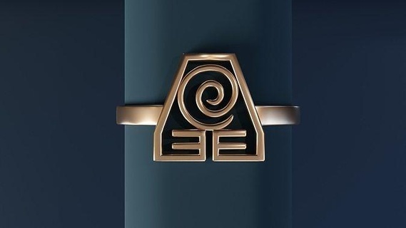atla Dünya yüzük krallık sembol avatar son hava bükücü takı altın yazdırılabilir gümüş yüzükler düğün mücevher nişan 3d print model - Mito3D