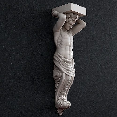 atlant hermitage adam takı kolye dirsek konsol barok dekor duvar dekoru Sanat heykeller heykel Petergof kalıplama madalyon corbel 3D print model - Mito3D