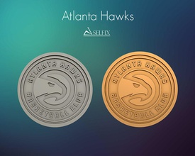 Atlanta şahinler logo Rahatlama Basketbol Sanat heykeller işaretler logolar 3d print model - Mito3D