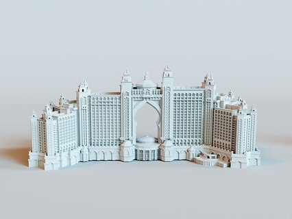 atlantis palma Hotel edificio architettura 3d 3dprint dubai Emirati Arabi Uniti Venerdì città arte sculture 3d print model - Mito3D