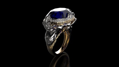 atlantis anello gioielli oro atlantide la sterlina di diamanti disco platino d'oro argento gemma brillante zaffiro ruby vintag moda e bellezza anelli 3d print model - Mito3D