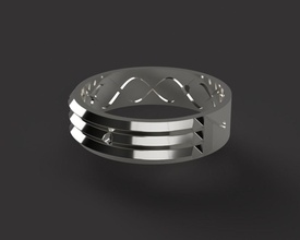 atlantis ring jewelry gold silver printable jewellery atlante design metallic symbol rings 3d print model - Mito3D