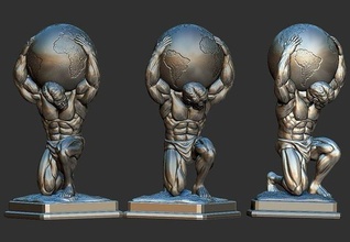 atlas statue mythologie forte personnages obliger titans décoration homme guerrier héros planète grecque dieux figure anatomie sculpture art jouets jeux 3d print model - Mito3D