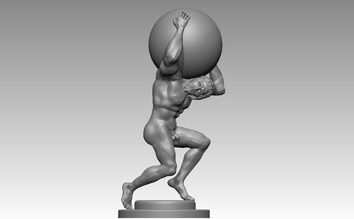 atlas corps homme Humain Masculin sculpture ancien grec hellénique mythe astronomie modèles personnage art sculptures 3d print model - Mito3D