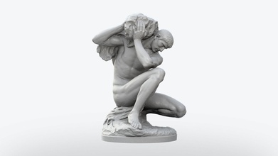 atlas statue sculpture art homme corps imprimable mythologie globe grec poids planète sculptures 3d print model - Mito3D