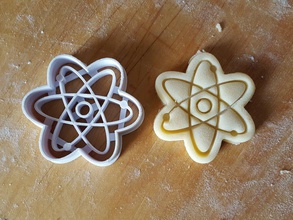 átomo símbolo del cortador de la galleta casa cookie científica química ciencia protonik hornear al horno las cookies los productos panadería cocina comedor 3d print model - Mito3D