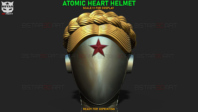 atômico coração capacete robô gêmeos cabeça cosplay jogos ps5 brinquedos mascarar menina viktor Petrov personagem anatomia 3D print model - Mito3D