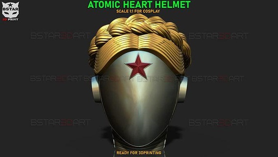 atomic heart helmet - robot twins head cosplay game ps5 toys mask girl viktor petrov character anatomy games 3d print model - Mito3D