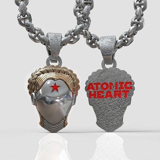 atomic heart pendant 3d model 3d print model chain design luxury jewelry gold atomic heart pendant silver game free twins steel love 3d model cnc robot android pendants  3d print model - Mito3D