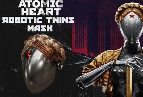 atomic heart robotic twins helmet toy games toys atomicheart armor ptintable props cosplay robot ah si fi soviet hobby cartoon atomicheartgirl 3d print model - Mito3D