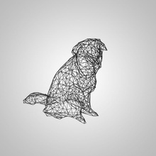 atom kafes 3d model köpek sanat lowpoly hayvan yazdırılabilir cnc labrador çerçeve heykel şekil heykelcik dekor tasarım fikir heykeller 3d print model - Mito3D