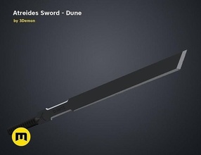 atreides sword 2 - dune knife dessert sci fi 2021 blade fantasy movie weapon sandworm warrior katana soldiers games toys 3d print model - Mito3D