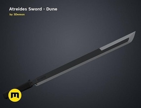 atréides épée 3 dune couteau dessert sci 2021 lame fantaisie film arme ver sable guerrier Katana soldats armée saoudien Jeux jouets 3d print model - Mito3D