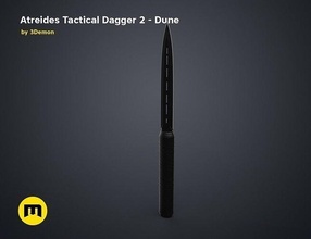 atréides tactique dague 2 dune couteau dessert sci 2021 lame fantaisie film arme ver sable épée soldats acier tranchant armée combat 3d print model - Mito3D