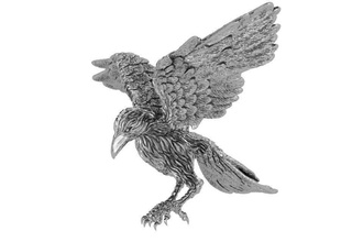 attack crow expand wings bird nature disjunct wing animal art feather wildlife fly crown miniature sculptures 3d print model - Mito3D