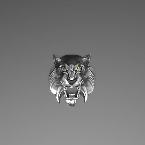 attack of tiger eye pendant ring jewelry gem cool beautiful freelancer cat lion panther necklace wild pendants 3D print model - Mito3D