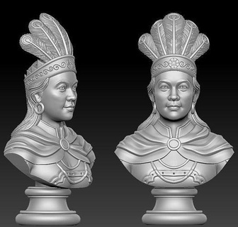 au 3d impresión modelo oro estatua joyería joya Buda esculturas Arte griego escultura mármol decoración torso mujer cara cabeza figura clásico pañería 3d print model - Mito3D
