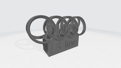 audi logo símbolo forma firmar diseño estatua elemento ilustración pasatiempo bricolaje diy automotor 3d print model - Mito3D