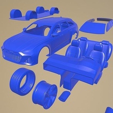 audi rs6 2020 imprimable voiture séparé pièces corps fente 1 10 scalextric tamiya rc miniz robot d'exploration Kyosho axial traxxas 3d print model - Mito3D