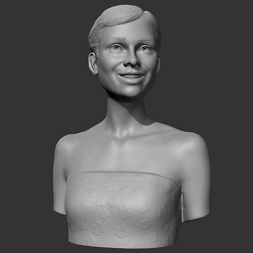 audrey hepburn 3d yazdır model kadın dekorasyon karakter insanlar insan baş vesika büst aktris sanat heykeller 3D print model - Mito3D