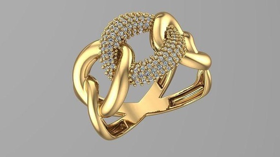 auger ring gold silver jewelry jewellery fashion design rings 3d print model - Mito3D