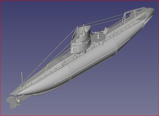 austro hungarian sottomarino 1915 1918 tedesco ub i classe uboat nave moto d'acqua mare militare navale u barca storia marino nautico giochi giocattoli 3d print model - Mito3D
