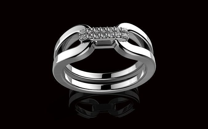av disagne 52 altın platin takı gümüş yüzük elmas yüzükler mücevher lüks çelik düğün nişan parlak 3D print model - Mito3D