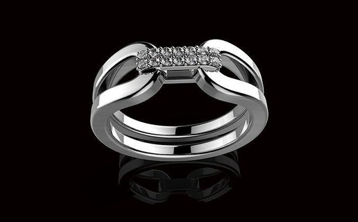 av disagne 52 oro platino joyería joya plata anillo diamante anillos lujo acero Boda compromiso brillante 3d print model - Mito3D