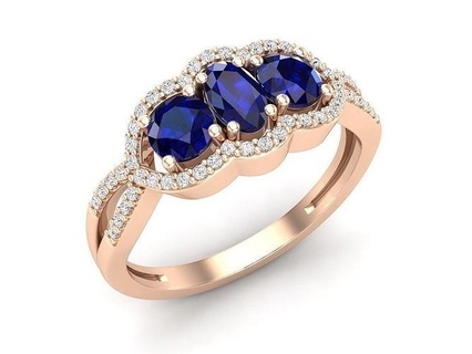 av 369 senhoras nupcial 3 pedra Dividido haste noivado anel diamante joalheria jóias gema jóia Casamento imprimível moda platina beleza casamento argolas brilhante 3d print model - Mito3D