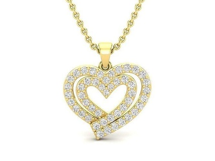 av 379 diamond double heart pendant women jewelry jewellery jewel wedding engagement gem brilliant sterling silver printable pendants necklace gold 3d print model - Mito3D