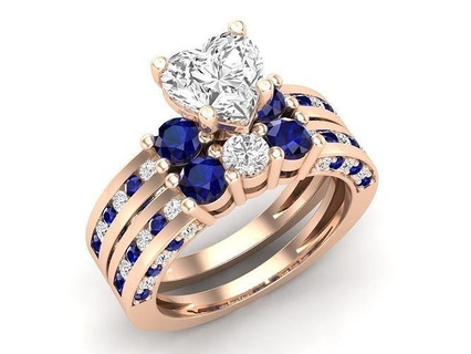 av 418 diamond ladies engagement ring set jewelry wedding jewel jewellery gold printable brilliant rings fashion solitaire platinum gem beauty 3d print model - Mito3D