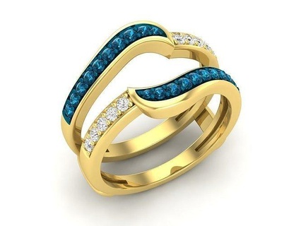 av 468 Damen Jahrestag Hochzeit Band bewachen doppelt Ring Schmuck Diamant 3d Juwel Ringe cad Engagement gedruckt Mode druckbar wertvoll Luxus Gold Modell 3d print model - Mito3D