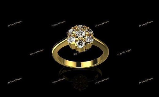 av designe 142 gioielleria oro squillare Fidanzamento gemma diamante lusso platino prezioso anelli gioiello argento stampabile carati nozze gruppo musicale brillante 3d print model - Mito3D