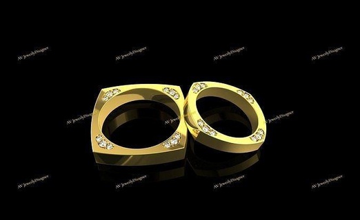 av designe 149 gioielleria oro stampabile squillare nozze gruppo musicale Fidanzamento alleanza argento anelli diamante lusso brillante moda gemma carati elegante 3d print model - Mito3D