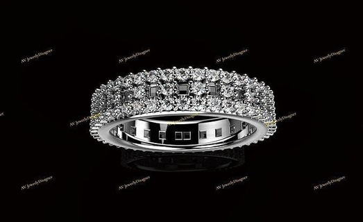 av designe 154 jewelry gem luxury gold diamond platinum silver printable wedding brilliant ring band jewel rings engagement glisten flat precious jewellery carat 3d print model - Mito3D