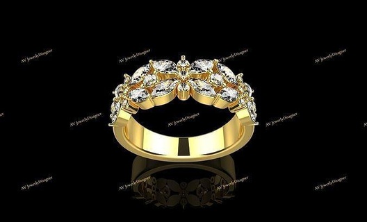 av designe 162 gold jewelry printable luxury precious platinum diamond gem ring engagement rings jewel wedding silver jewellery brilliant fashion 3d print model - Mito3D
