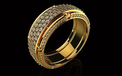 av dépaysé 101 or bijoux luxe platine engagement diamant imprimable mariage anneaux bague gemme argent brillant bande bijou hommes 3d print model - Mito3D