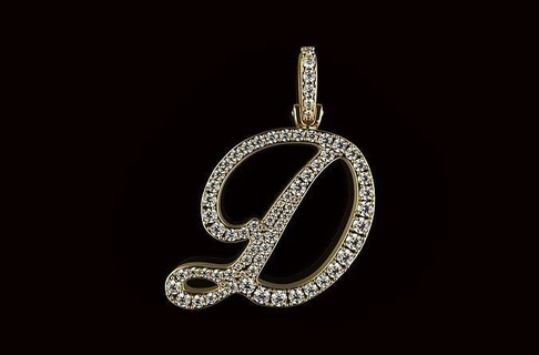 av reddetmek 29 lettre takı mücevher altın gümüş yazdırılabilir elmas düğün yüzükler kolye modeller gergedan mücevherler alfabe B 39 harfi lüks 3d print model - Mito3D