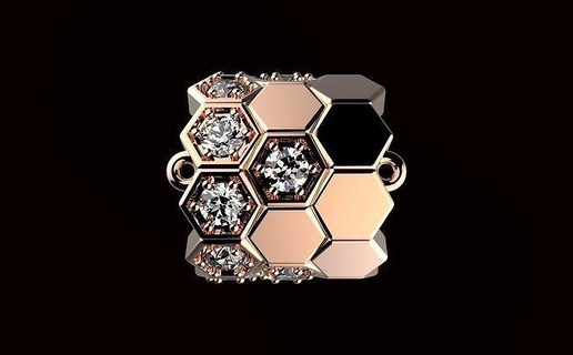 av disagne 35 Gold Schmuck Diamant Anhänger Bienenwabe druckbar Silber Juwel Hochzeit Schmuck Juwel Ring Diamant Ring Luxus Luxus Honig Anhänger 3d print model - Mito3D