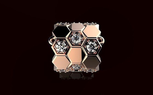 av disagne 36 gold jewelry diamond jewellery gem engagement silver ring pendant honeycomb brilliant platinum wedding jewel printable rings luxe luxery pendants 3d print model - Mito3D