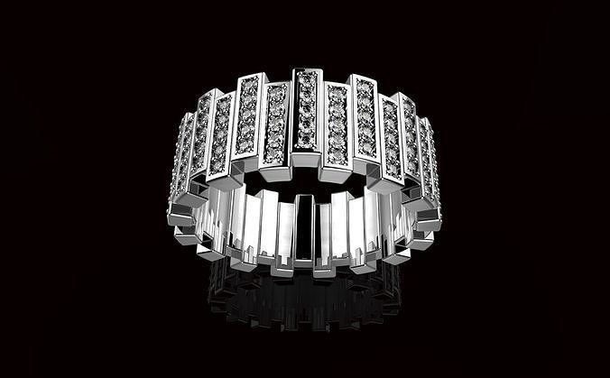 av disagne 42 oro gioielleria argento stampabile squillare gioiello anelli diamante nozze brillante Fidanzamento gemma design cad 3D print model - Mito3D