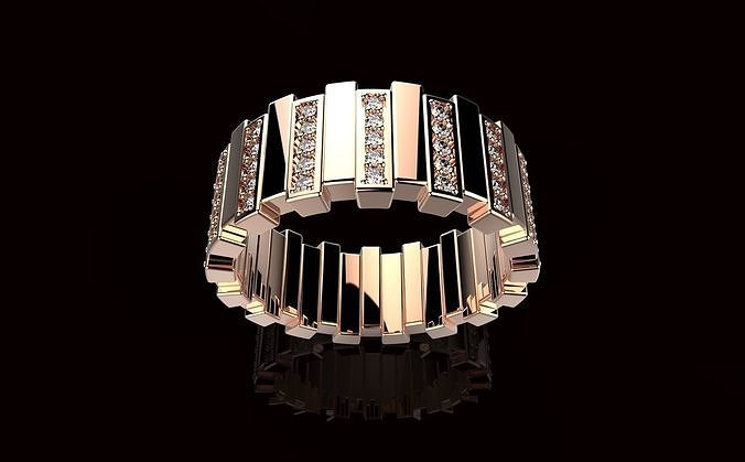 av Disagne 43 joyería joya oro imprimible plata anillo diamante anillos platino canalla Boda lujo 3D print model - Mito3D