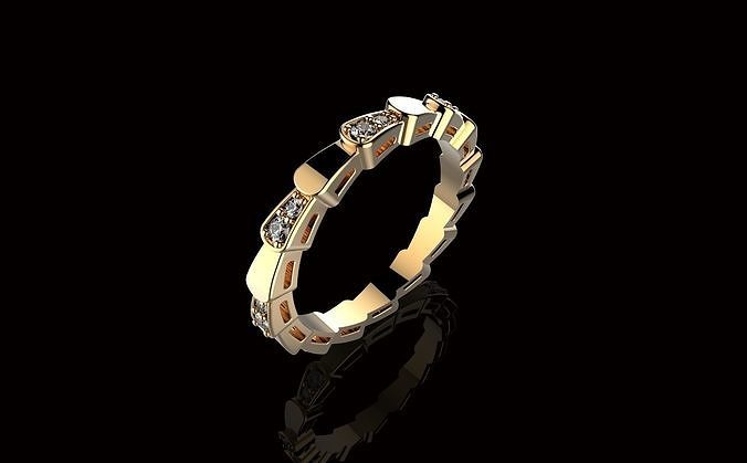 av disagne 45 gioielleria gioiello oro stampabile diamante nozze gemma squillare anelli gioielli argento Modelli lusso bague ringdisagne bulgaridisagne rinoceronte 3D print model - Mito3D