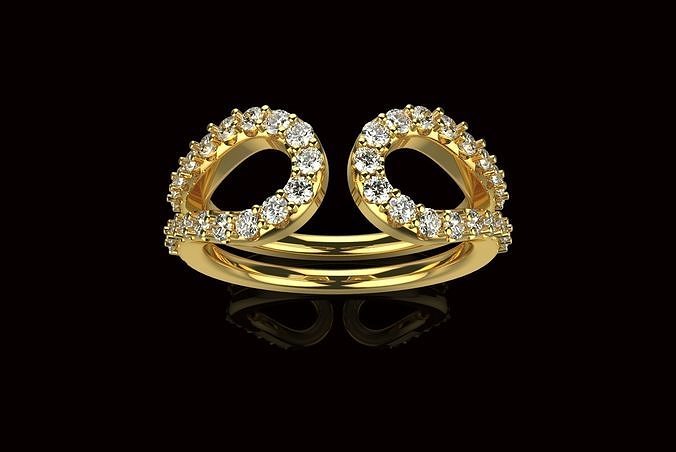 av Disagne 49 oro joyería joya plata diamante imprimible anillos anillo compromiso brillante canalla diseño Boda platino lujo 3D print model - Mito3D