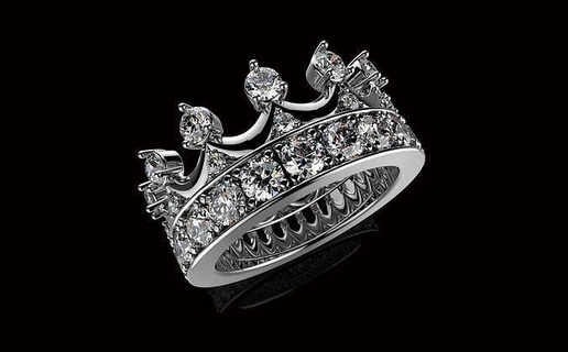 av Disagne 50 corona anillo joyería joya oro plata lujo precioso anillos diamante platino antiguo imprimible 3d print model - Mito3D