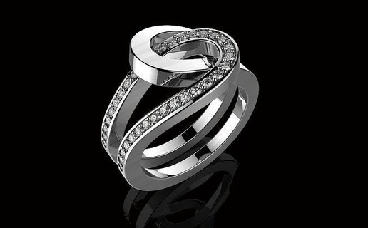 av dépaysé 54 or platine gemme précieux luxe diamant bague mariage bijoux anneaux argent brillant bijou engagement 3d print model - Mito3D