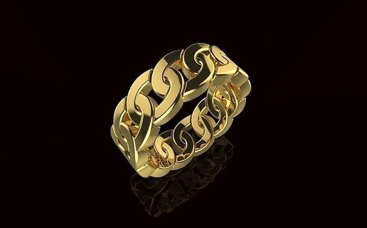 av disagne 57 gold jewelry luxury ring cubanring silver diamond rings jewel jewellery cuban fashion collection bulk chain round symbol 3d print model - Mito3D